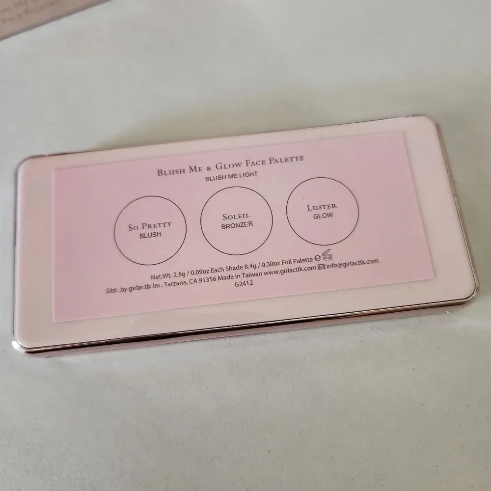 Girlactik Blush Me & Glow Face Palette In Light Bronzer, Blush & Highlighter